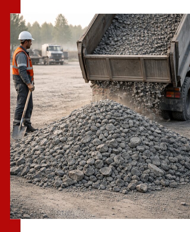 Гранитный щебень фракции 100–201 для строительства в Элисте