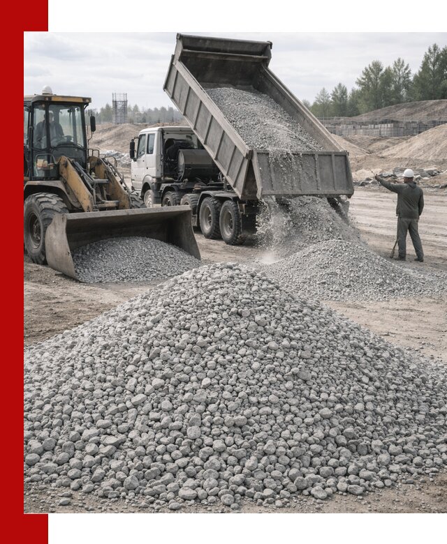 Доставка известнякового щебня фр. 5–20 в Элисте
