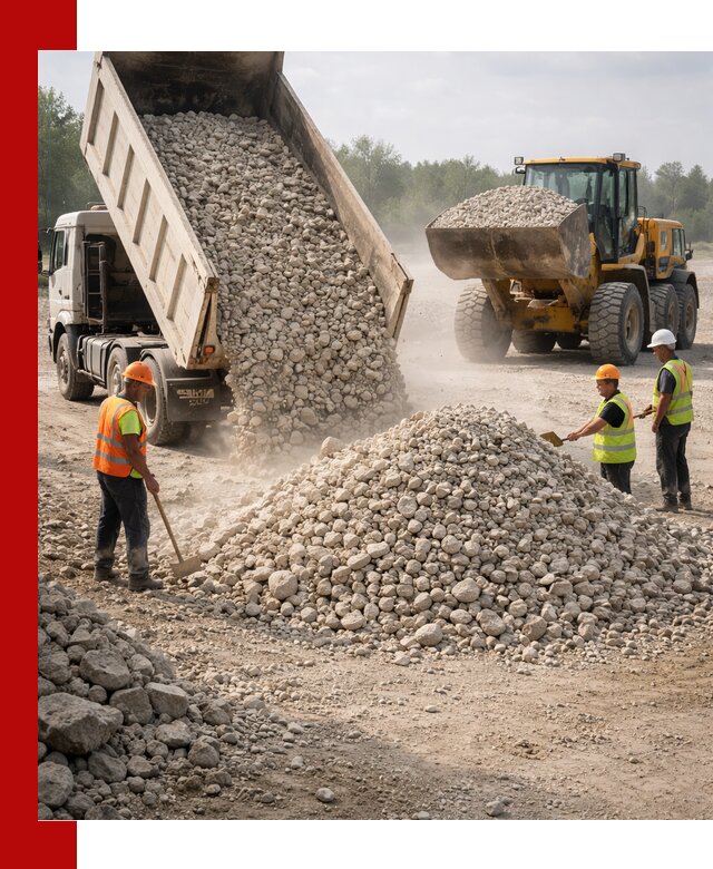 Доставка известнякового щебня фр. 40-70 в Элисте