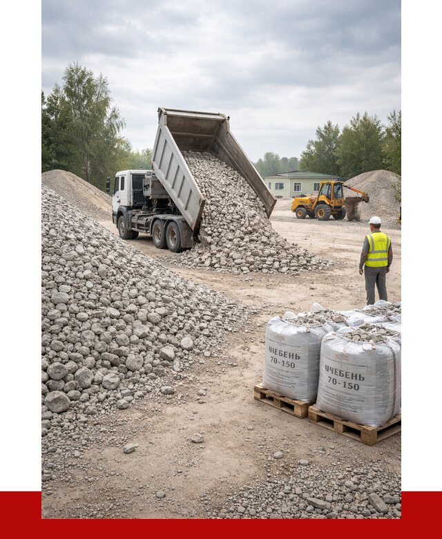 Известняковый щебень фракция 70-150 в Элисте от 1295 р. | ПРОНЕРУДЭлс