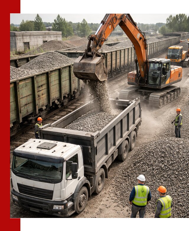 Железнодорожный щебень фракция 25–60 для поставок в Элисте