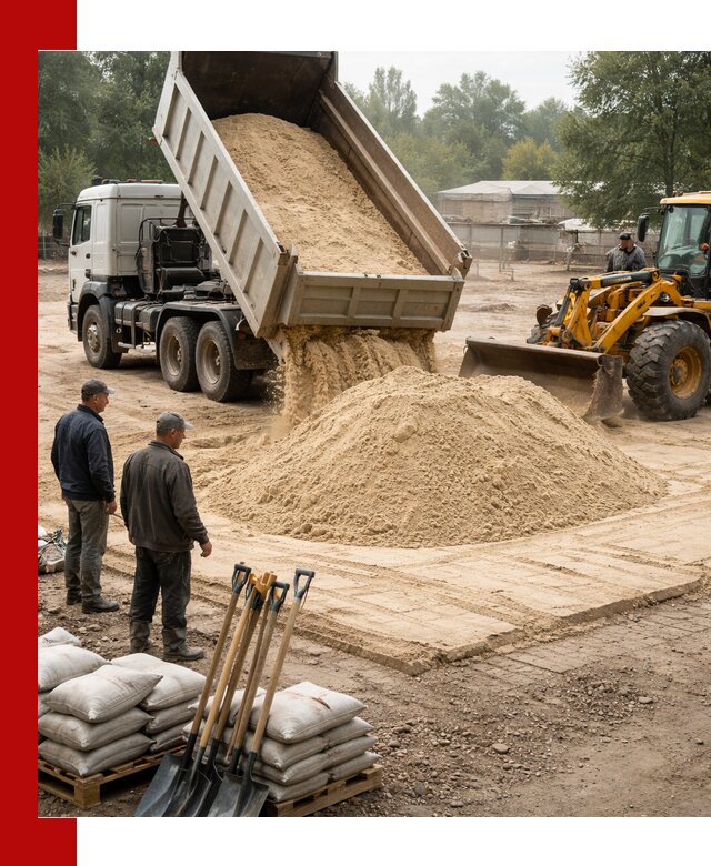 Доставка мытого песка в Элисте с самосвалами по выгодной цене