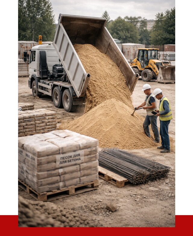 Песок для бетона в Элисте от 2589 р. с доставкой, ПРОНЕРУДЭлс