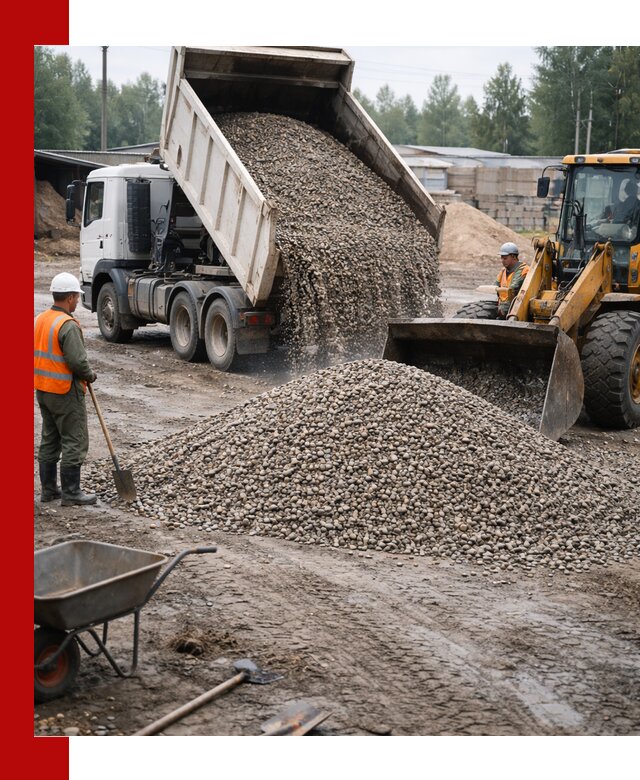 Мытый гравий с доставкой в Элисте от карьера до участка