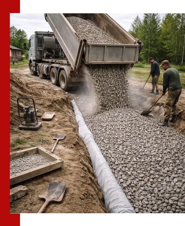 Гравий для дренажа с доставкой в Элисте качественный и недорогой