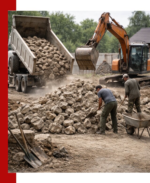 Доставка и разгрузка бутового камня в Элисте