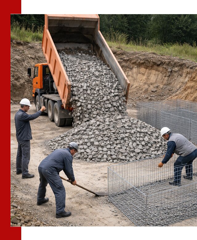 Камень для габионов с доставкой в Элисте быстро и надёжно