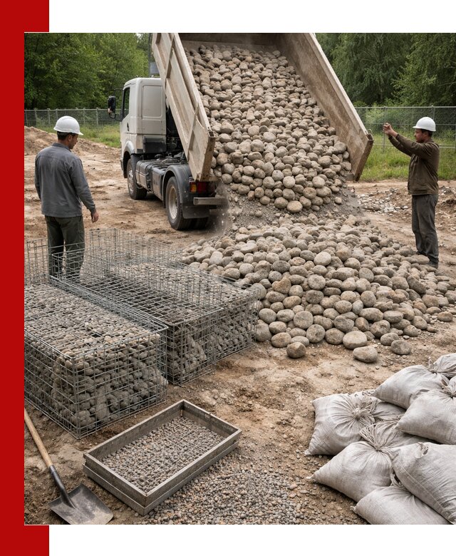 Камень для габионов фракция 70–151 в Элисте