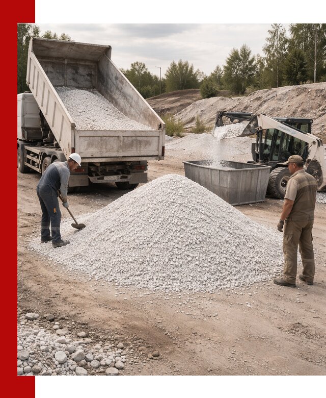 Доставка и продажа белой мраморной крошки в Элисте