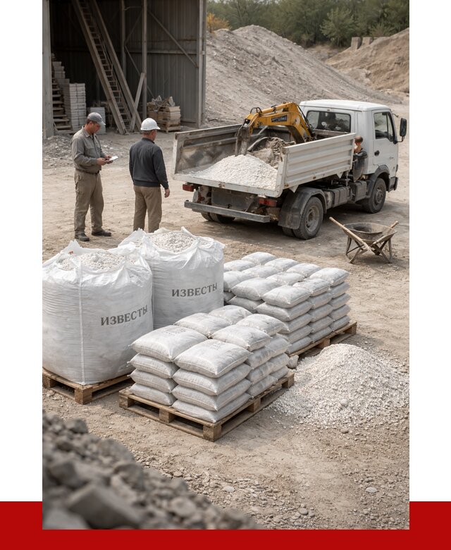 Известь строительная в Элисте с доставкой от 4350 р. | ПРОНЕРУДЭлс
