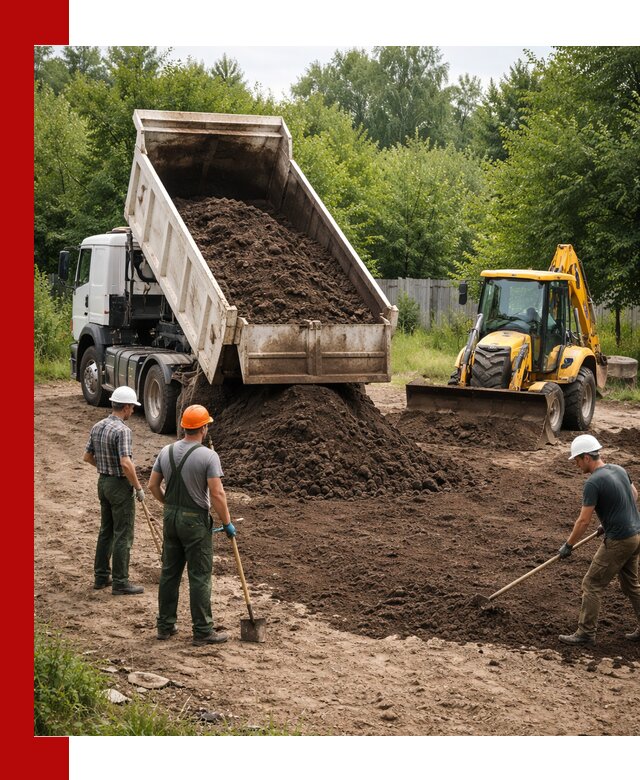 Доставка и укладка грунта для выравнивания участка в Элисте