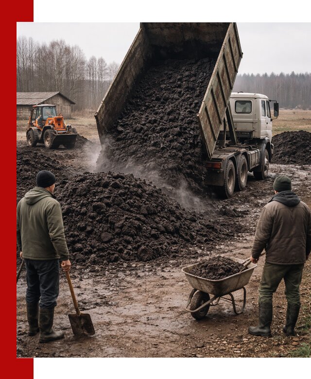 Доставка низинного торфа с разгрузкой и доставкой в Элисте