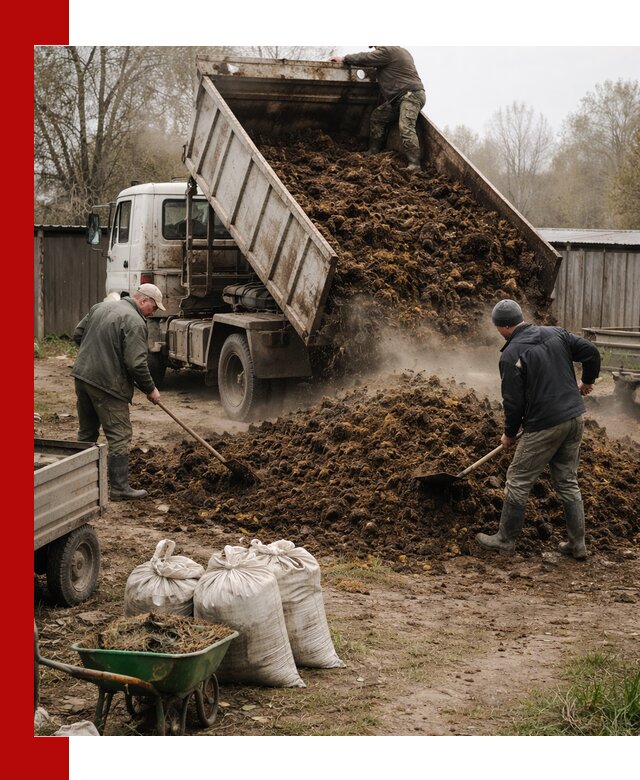 Доставка коровьего навоза самосвалом в Элисте