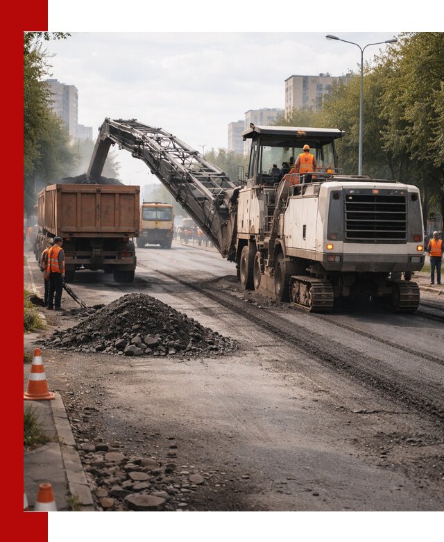 Фрезерованный асфальт в Элисте — удаление и вывоз старого покрытия