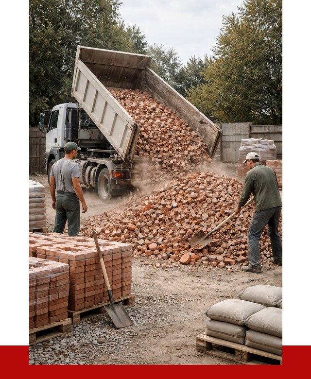 Бой кирпича в Элисте с доставкой от 4350 руб/куб | ПРОНЕРУДЭлс