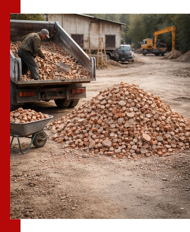 Доставка и подушка из боя кирпича с разгрузкой в Элисте