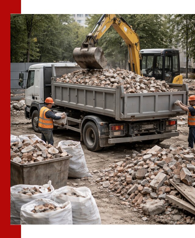 Вывоз строительного мусора в Элисте с самосвалами и контейнерами