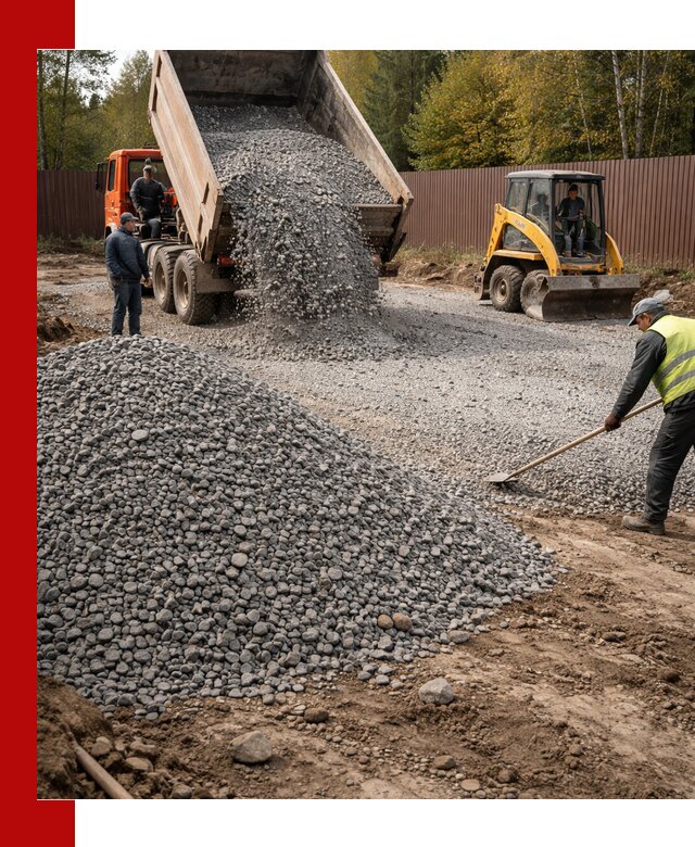 Отсыпка участка щебнем с доставкой и уплотнением в Элисте